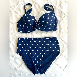 Lands End retro style high waisted bikini